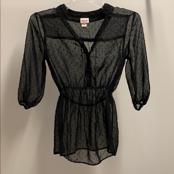 Small Black Sheer Top - Picture 1 of 4